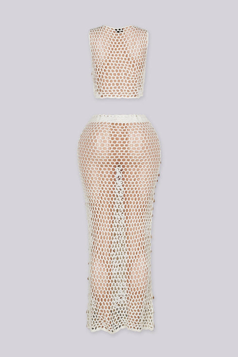 Marbella Crochet Crop Top & Maxi Skirt SET