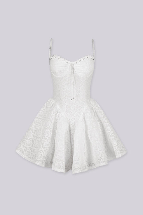 Santorini Lace Corset Mini Dress