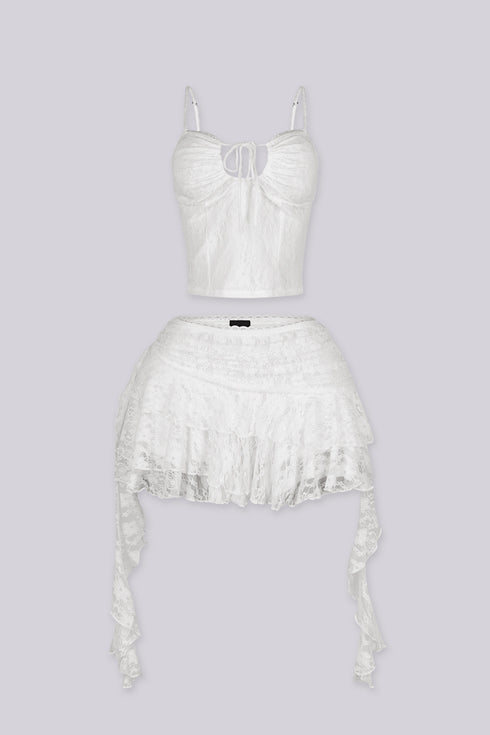 Versailles Lace Cami & Ruffle Skirt SET
