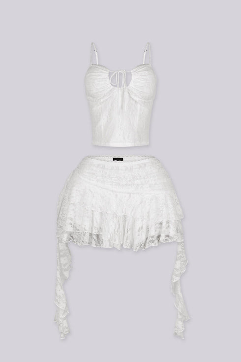 Versailles Lace Cami & Ruffle Skirt SET