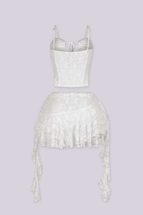 Versailles Lace Cami & Ruffle Skirt SET