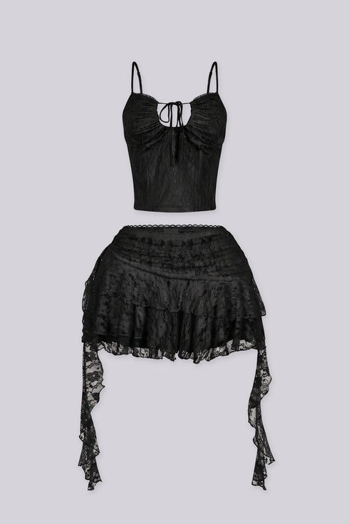 Versailles Lace Cami & Ruffle Skirt SET