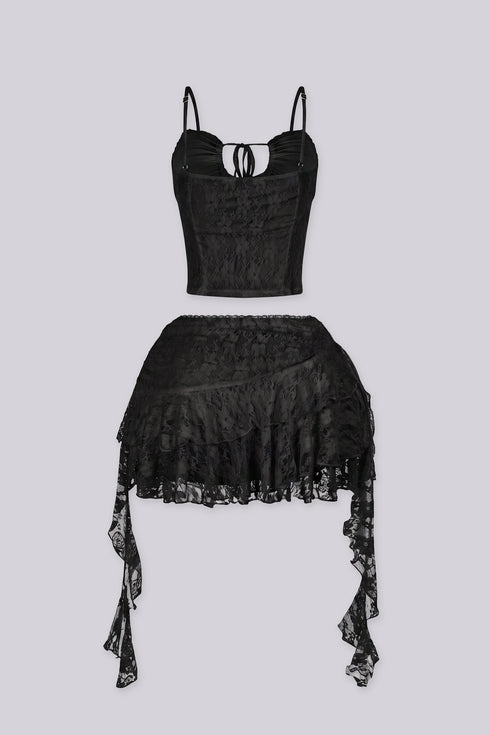 Versailles Lace Cami & Ruffle Skirt SET