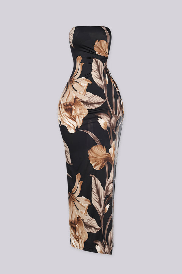 Bali Leaf Bandeau Maxi Dress