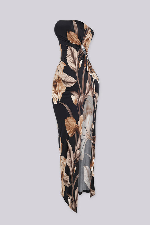Bali Leaf Bandeau Maxi Dress