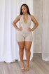 Heading Up Halter Ribbed Knit Romper