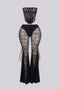 Frost Sheer Lace Corset & Flare Pants SET