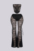 Frost Sheer Lace Corset & Flare Pants SET