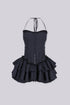 Monaco Pinstripe Lace Corset Mini Dress