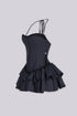 Monaco Pinstripe Lace Corset Mini Dress
