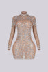 Constellation Crystal Mesh Mini Dress