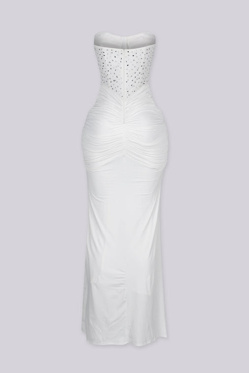 Snow Crystal Sweetheart Maxi Dress