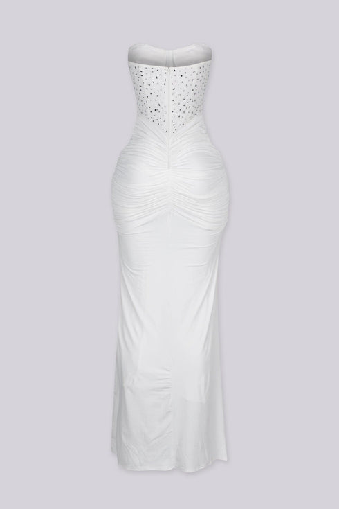 Snow Crystal Sweetheart Maxi Dress