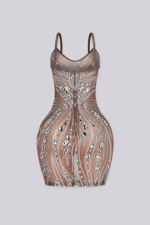 Crystaline Rhinestone Embellished Mini Dress