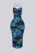 Atlantis Ruched Mesh Midi Dress
