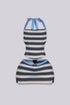 Bold Nautical Stripe Halter Crop & Mini Skirt SET