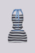 Bold Nautical Stripe Halter Crop & Mini Skirt SET