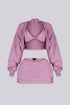Candy Stripe Zip Hoodie & Shorts SET