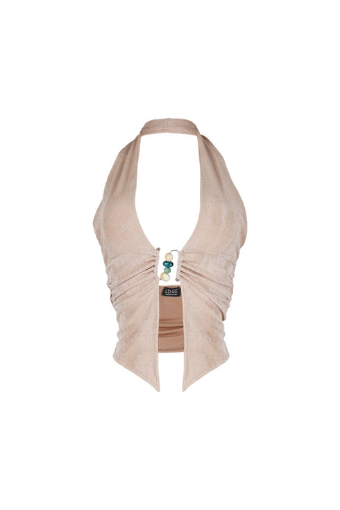 Goa Slinky Beaded Halter Top