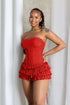 Natti Ruffled Corset Tube Mini Dress