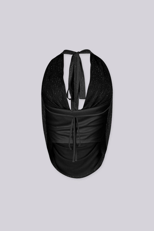 Lukka Rhinestone Halter Crop Top