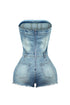 Rock Out Cross Denim Tube Romper