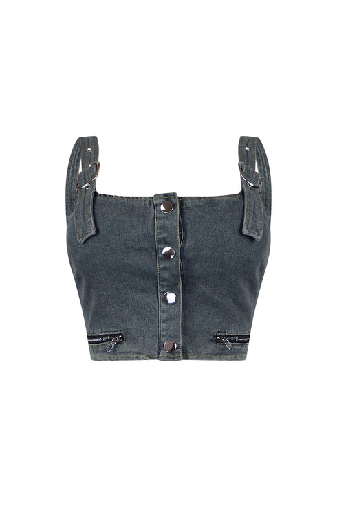 Deana Belted Straps Crop Top