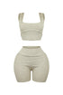 XO Ribbed Knit Tank Top & Shorts SET