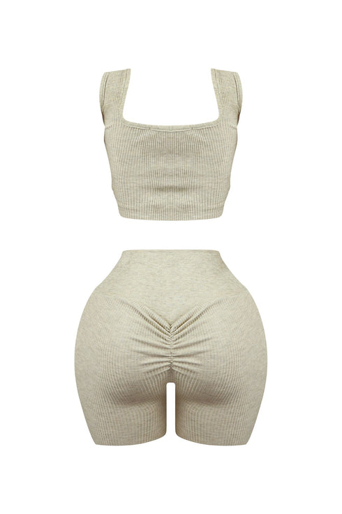 XO Ribbed Knit Tank Top & Shorts SET