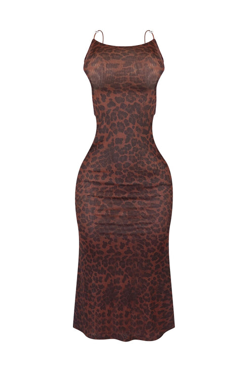 Born To Be Wild Print Mesh Long Dress