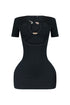 Slither Snake Trim Cut Out Mini Dress
