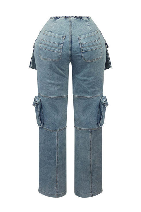 Beck Washed Denim Cargo Jeans