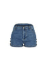 Button Edge Denim Shorts