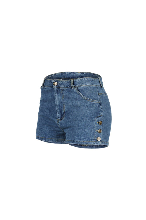 Button Edge Denim Shorts