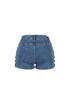 Button Edge Denim Shorts