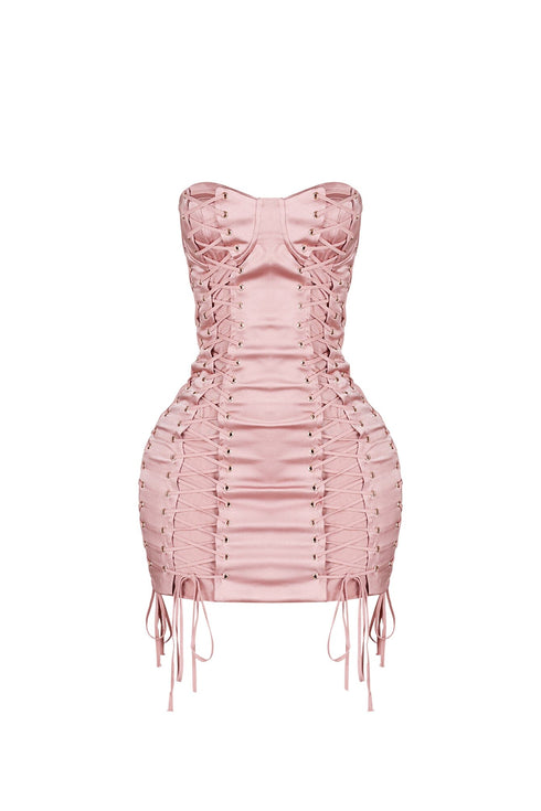 Sephora Satin Lace Up Mini Dress