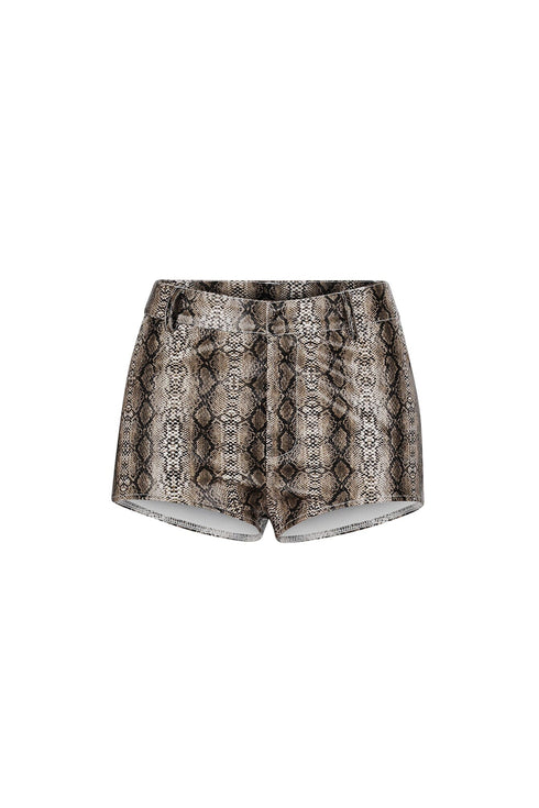 Berlin Snake PU Shorts