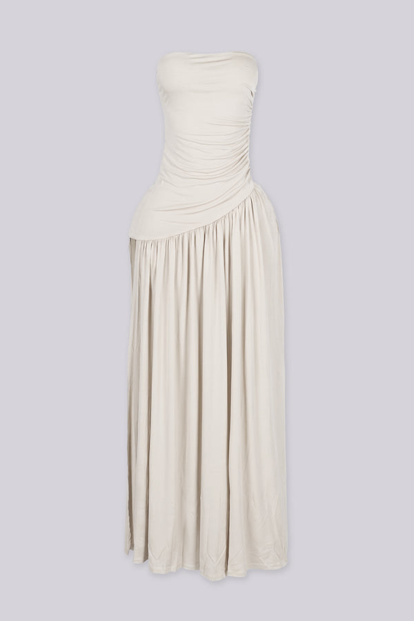 Mykoa Strapless Pleated Maxi Dress