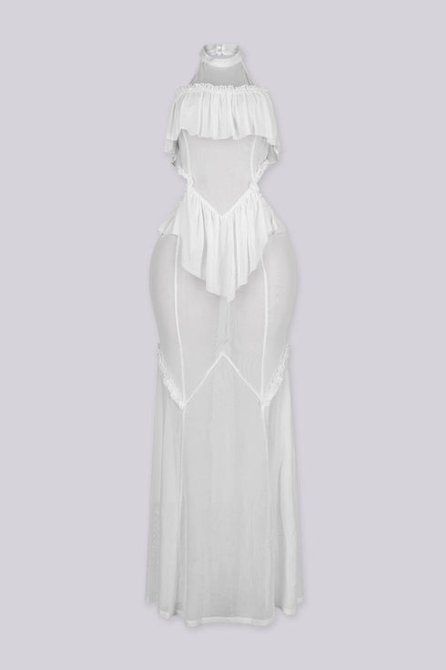 Ibizanh Cut Out Halter Maxi Dress