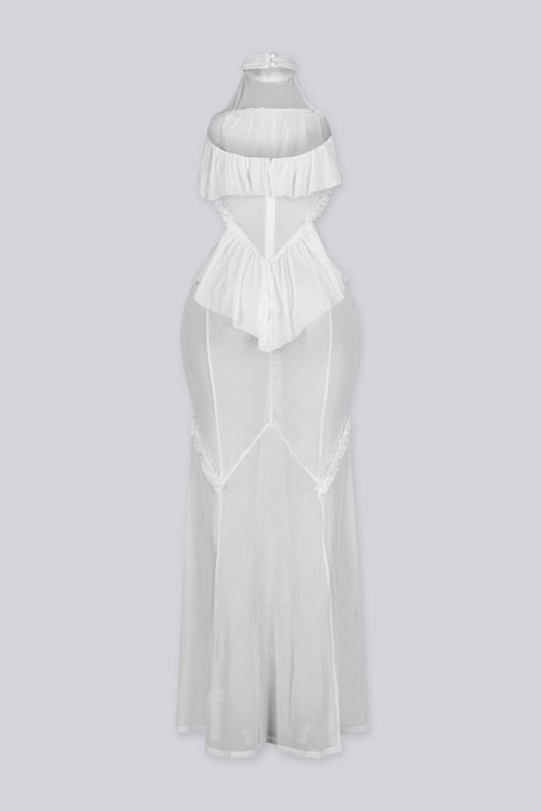 Ibizanh Cut Out Halter Maxi Dress