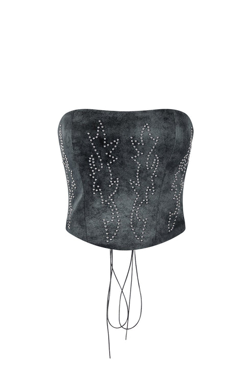 Set The Tone PU Western Corset Top