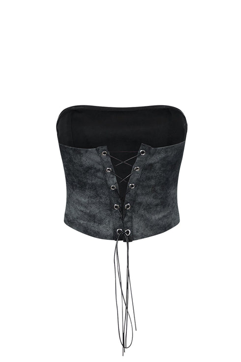 Set The Tone PU Western Corset Top