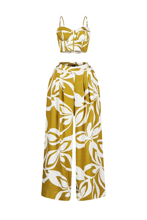 Tumon Printed Crop Top & Pants SET