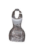 Cairo Foil Snake Print Mini Dress