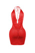 Scalelight Beaded Halter Mini Dress