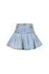 Casually Pleated Denim Mini Skirt