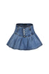 Casually Pleated Denim Mini Skirt