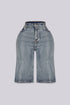 Opulent Rhinestone Denim Bermuda Shorts