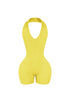 Heading Up Halter Ribbed Knit Romper