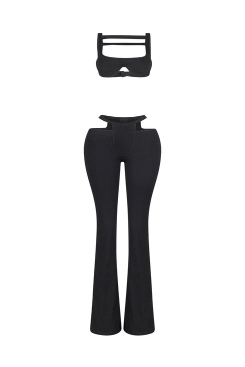 Armored Strappy Crop Top & Pants SET